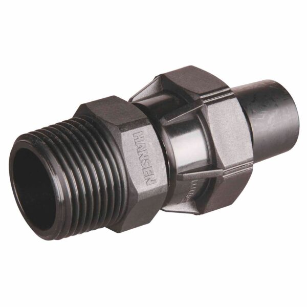Hansen LD Poly Male Coupler 25mm