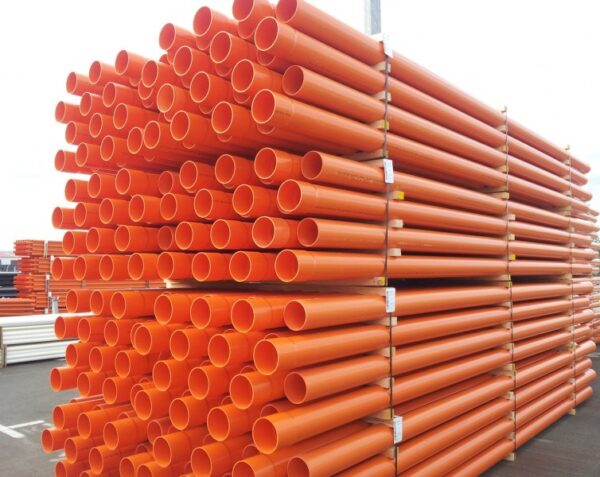 PVC Duct Pipe Orange HD SOE 100mm 6M