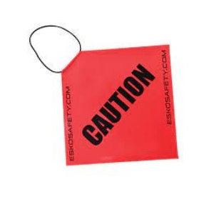 Esko HiVis "CAUTION" Long Load Flag with Elastic Loop