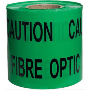 Warning Tape Green "Fibre Optic Cable Below" 300M
