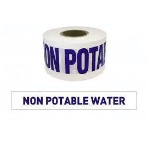 Warning Tape White "Non Potable Water" 100mm x 300M