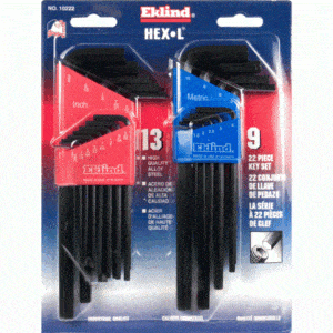 Eklind Ball Hex Key Set - Metric/Imperial (22 Pce)