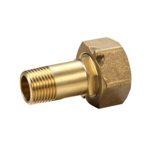 AW Water Meter Tail, Nut & Washer 25 x 15 x  49mm Long (1 of each)