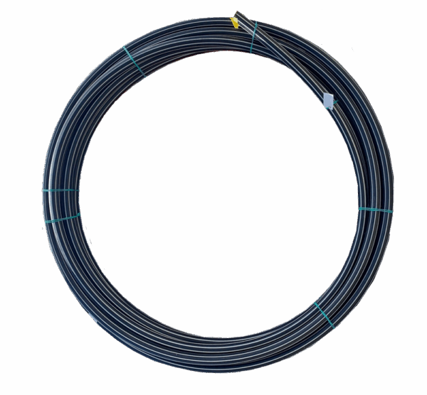 PE Pipe Black/Cream Stripe 50OD PE100 SDR11 PN16 50M