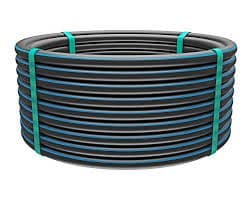 PE Pipe Black/Blue Stripe 25OD PE100 SDR11 PN16 100M