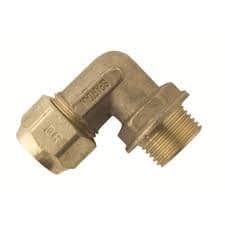 Brass Crox Male & Female Elbow Lead Free - 1 Nut Copper x Male Iron 20mm