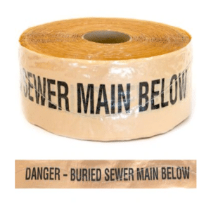 Warning Tape Cream "Sewer Line Below" 100M