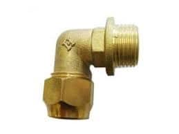 Brass Crox Male & Female Elbow Lead Free - 1 Nut Copper x Male Iron 25mm