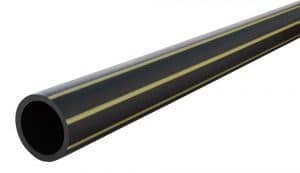 PE Pipe Black/Cream Stripe 63OD PE100 SDR11 PN16 5M